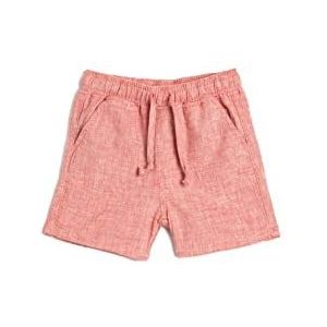 Koton Boys's Linen Shorts met trekkoord en zakken, koraal (402), 2-3 Jaar
