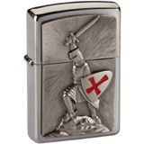 Zippo 1300103 200 Crusade Victory Aansteker, messing, geborsteld chroom, 1 x 3,5 x 5,5 cm