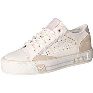 MUSTANG Dames 1457-303 Sneaker, wit/paars, 40 EU, Wit violet, 40 EU