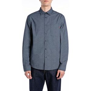 Replay Regular fit overhemd voor heren, 010 blauw/lichtblauw, L