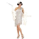 Widmann - Charleston jurk jaren 20 incl. jaren 20 accessoires, flapper, carnavalskostuums, zilver