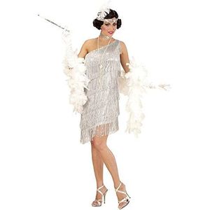 Widmann - Charleston jurk jaren 20 incl. jaren 20 accessoires, flapper, carnavalskostuums, zilver