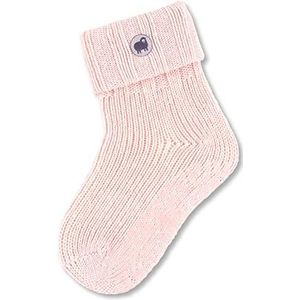 Sterntaler Fli Fli Wol, uniseks tegelsokken met omslag, stoppersokken met wol, huidvriendelijke sokken, baby- en kinderkousen met antislipzool, roze, 34