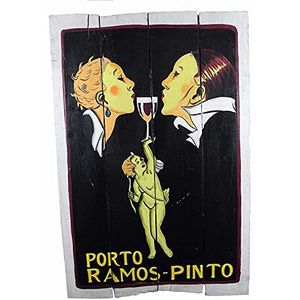 Asiastyle Porto Ramos Pinto houten bord, hout, kleurrijk, 60 cm x 40 cm x 3 cm