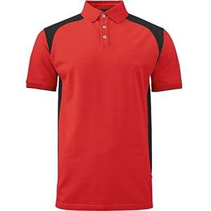 Texstar PS07 heren stretch Pikee hemd met drie knopen, maat 3XL, rood