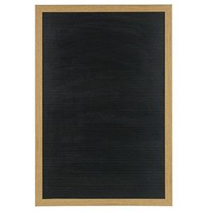 Bi-Office Prikbord voor informatie, gegroefd, eiken, 600 x 900 mm, zwart