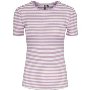 Pcruka Ss Top Noos Bc, Pink Lavender/Stripes: cloud Dancer, M