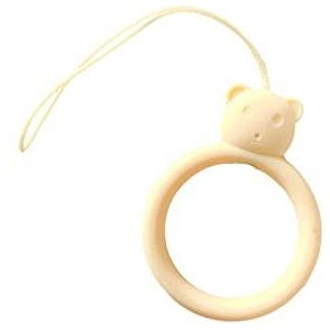SUPERIXO Citroengeel leuke beer siliconen ring strap houder, vinger loop koord voor sleutelhanger mobiele telefoon