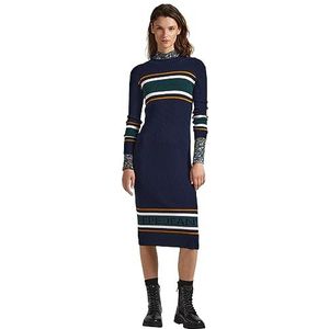 Pepe Jeans Evelina Midi-jurk voor dames, Blauw (Dulwich), XL