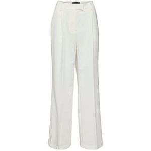 VERO MODA Dames VMZELDA HR Wide Pant Broek, Snow White, 38/32, wit (snow white), 38W x 32L