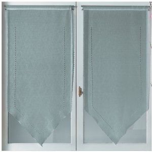 HomeMaison HM692296529 Gordijn, Etamin, geborduurd, met sleuven, Retro, Grijs, 45 x 120 cm