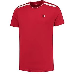 Dunlop Men's Club Crew Tee Tennis Shirt, rood/wit, XL, rood/wit, XL
