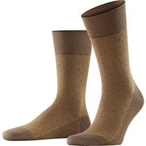 FALKE Heren Sokken Sensitive Herringbone M SO Wol Met comfort tailleband 1 Paar, Bruin (Hazel 5082), 43-44