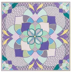 Roeckl Signature Mandala 130x130 sjaal, Multi Lavender, Standaard, multi lavendel, Eén Maat