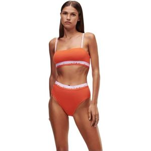 KARL LAGERFELD Dames Geribbelde Culotte Met Karl-Logo, Verbrand oker, M