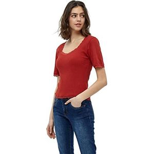 DESIRES Dames Dareen GOTS Lace Trim Top Cami Shirt, Burnt Red, M