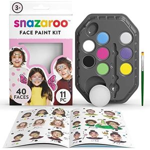 Snazaroo Make-upset voor meisjes, make-up palet met kwast, sponsje en handleiding (Engels), 8 kleuren