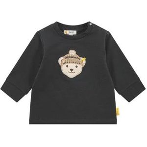 Steiff Sweatshirt EU maat 68 Phantom, jongens lange mouwen sweatshirt met lange mouwen voor kinderen, trui met lange mouwen, babybovendeel, ideaal basic shirt, comfortabel en zacht,