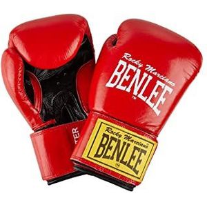 BENLEE Rocky Marciano Leren Bokshandschoen ""Fighter"", Rood/Zwart, 14 oz