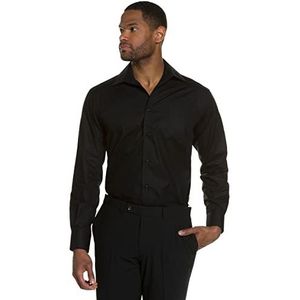 JP 1880 Heren grote maten grote maten Menswear L-8XL overhemd, business, variokraag, tot 8XL, Comfort Fit 703633, zwart, 6XL