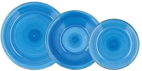 Quid Vita tafelservies 18-delig, keramiek, blauw, 32 x 30 x 30 cm