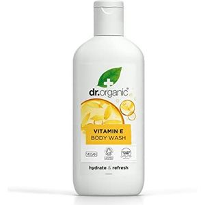Dr Organic Vitamin E Body Wash, Shower Gel, All Skin Types, Natural, Vegan, Cruelty-Free, Paraben & SLS-Free, Recyclable & Recycled Ocean Bound Plastic, Certified Organic, 250ml, Packaging may vary