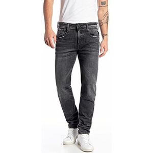 Replay Anbass Aged Jeans voor heren, 097, donkergrijs, 36W x 32L
