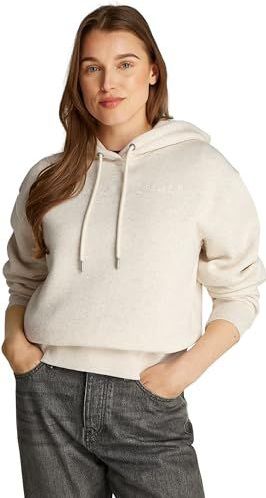 Tommy Hilfiger Dames MDRN REG CORP LOGO HOODIE WW0WW43598 Pullover Hoodie, Bruin, 3XL, Bruin (havermoutmelk), 3XL grote maten