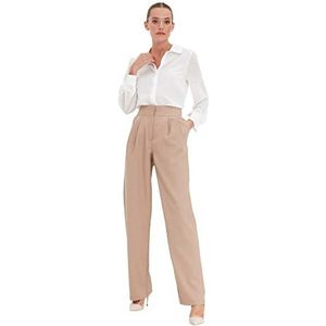 Trendyol Vizon Wide Leg Pants Damesshorts, Mink, 40