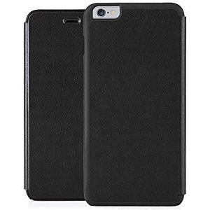 Pipetto iPhone 6 Plus/iPhone 6S Plus Folio Case - Slim Wallet Cover - Zwart Luxe Veganistisch Leer (Compatibel met iPhone 6 Plus, iPhone 6S Plus)