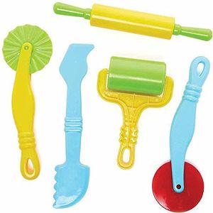 Baker Ross FC857 Boetseerklei Gereedschap - Set van 5 Geassorteerde Gereedschappen, Klei Knutselsets voor Kinderen, Kunstbenodigdheden voor Kinderen