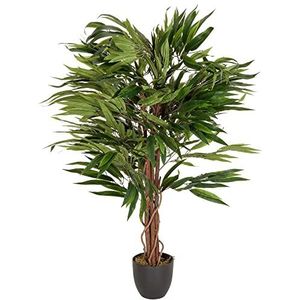 hjh OFFICE Kunstplant mango hoogte 130 cm groen 588 vellen grote kamerplant mangoboom potplant boom kunstmatige 871001