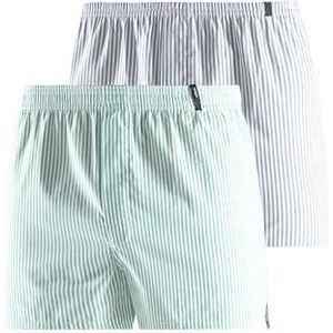 s.Oliver - Brede Boxershorts - Lichtblauw Gestreept en Groen Gestreept - Set van 2