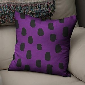 BonaMaison Decoratieve Kussensloop, Paars en zwart Kussenhoezen Bank, Zitkussen, Decoratieve Kussenhoesjes, Kussensloop; Sofa, Slaapkamer, Kantoor, Auto 43x43 Cm - Ontworpen en Vervaardigd in Turkije