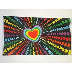 Liefde Regenboogvlag 90x60cm - Homovlag - Regenboogvlag 60 x 90 cm - Vlaggen - AZ VLAG