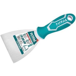 Total Tools Spatel, 80 mm, van roestvrij staal, ideaal voor bouw- en metselwerkzaamheden, voor het afschrapen van verf of papier en voor het leggen van pleisterwerk of beton