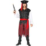 Widmann 53139 Piraten van het Caribisch kostuum, hemd met vest, broek, riem, hoofdband, hoed, zeerover, themafeest, carnaval, heren, meerkleurig, XXXL