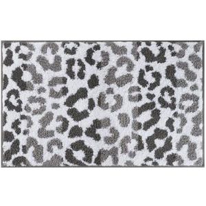 Juicy Couture Ombre Badmat met luipaardprint 50 x 71 cm - Machine wasbaar tapijt met luipaardprint - antislip duurzame grijze badkamertapijten - 100% polyester zeer absorberende sneldrogende grijze