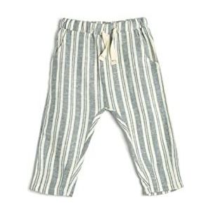 Koton Babyboy Linen Broeken met wijde pijpen en zakken met trekkoord, Blue Stripe (6s4), 6-9 Monate