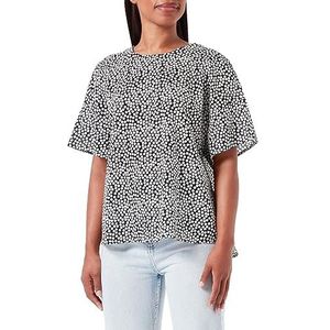 United Colors of Benetton dames overhemd, Zwart met stippen, 71 karaat, XL