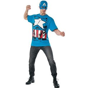 Rubie's Kostuum Heren Marvel Universe Classic Captain America T-Shirt/Mask, zoals afgebeeld, Groot