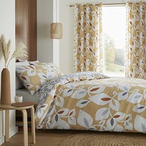 Catherine Lansfield Inga Leaf Gold beddengoed 140 x 220 + 60 x 70 cm