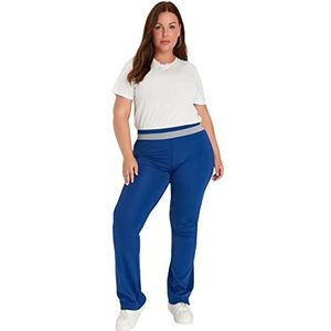TRENDYOL Dames Regular Plus Size sweatpants, donkerblauw, XL