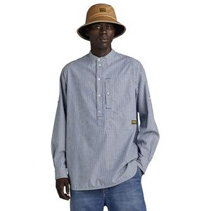 G4A Half Placket Relaxed Shirt met lange mouwen, Meerkleurig (Sun Faded Deck Stripe D24296-d322-d934), L