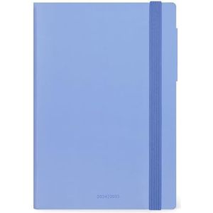 Legami - Weekplanner 2024-2025, 18 maanden, medium met notebook, dagboek van juli 2024 tot december 2025, elastische sluiting, FSC-gecertificeerd papier, tas met adresboek, 12 x 18 cm, Blueberry