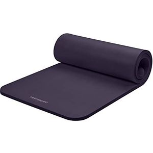 Retrospec Solana Yogamat, 2,5 cm dik met nylon band voor mannen en vrouwen, antislip oefenmat voor thuis, yoga, pilates, stretching, vloer en fitness-workouts - aubergine