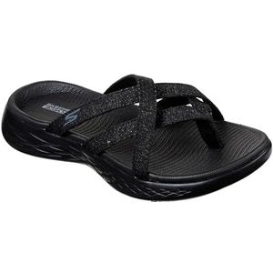 Skechers Onderweg 600 Dainty dames Sandaal, Zwart Grijs Textiel, 36 EU