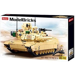 Sluban - Model Bricks-M1A2 Sep V2 Abrams Hand Battle Tank 781 stuks, M38-B0892, meerkleurig