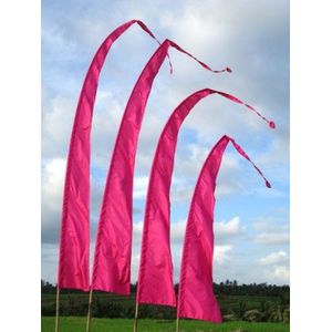 Bali-vlag, polyester, roze, 3 meter