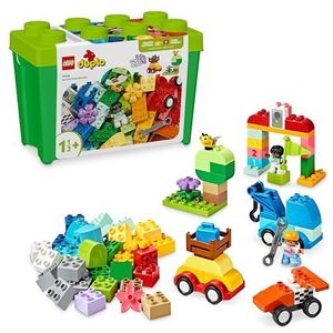 LEGO DUPLO Classic Auto's en vrachtwagens in opbergdoos, Educatief Speelgoed voor Peuters, Voertuig Set, Cadeau voor Kinderen vanaf 18 maanden, Speelgoed om de Fijne Motoriek te Ontwikkelen 10439